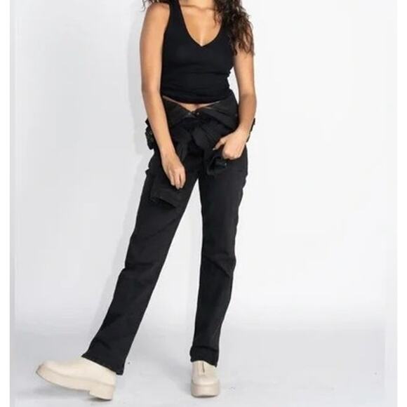 Rivet Utility Size Small Powerhouse Denim Jumpsuit Black $425 MSRP Designer RARE - Picture 3 of 16